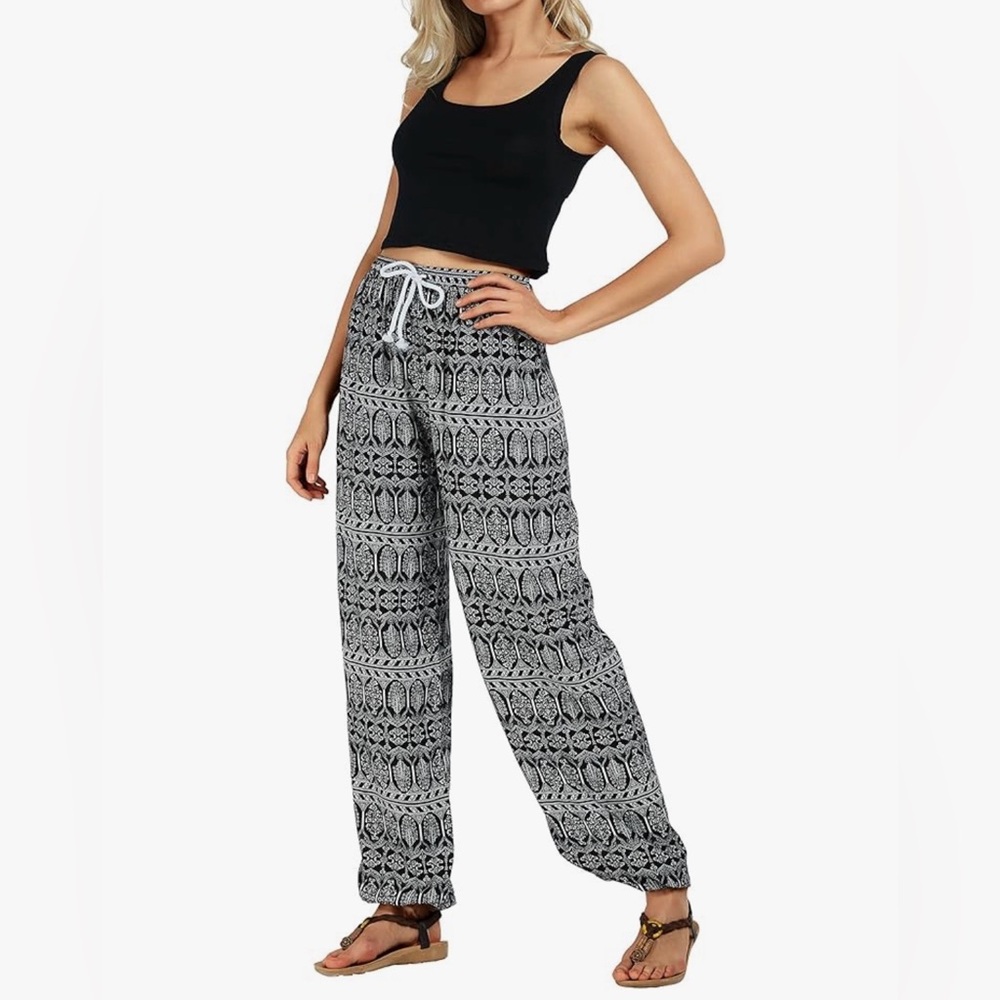Boho lightweight drawstring pants